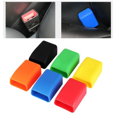 Colorful Seat Belt Buckle Protective Cover Silicone Universal Car Safety Anti Scratch Dust Case Automobiles Interior Accessories