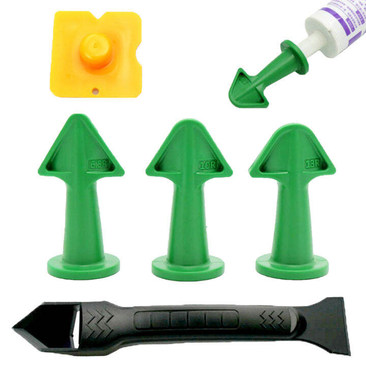 5ชิ้นกาวหัวฉีด-applicator-ตกแต่งเครื่องมือไม้พายพลาสติกกาวพลั่วกระเบื้องอิฐข้อต่อชั้นซิลิโคน-remover-มือชุดเครื่องมือ