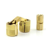 4PCS 14mm Copper Barrel Hinges Cylindrical Hidden Cabinet Concealed Invisible Brass Door Hinges For Furniture Hardware