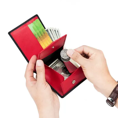 Fashion Man Card Holder Man Short Wallet Carbon Fiber Smart Wallet RFID Money Bag Slim Wallet For Men Purse Carteira