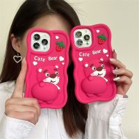 Strawberry bear Lotso Sweet girls Cartoon Phone Case For iPhone 15 Pro Max 14 13 12 11 Pro Max 15 Plus Case Cute Shockproof Cover