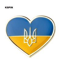 Ukraine Heart Shape heart shaped  flag lapel pin badge pin  Brooch Icons Fashion Brooches Pins