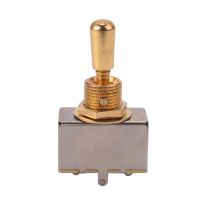 Metal Electric Guitar 3 Way Box Toggle Switch For Les Paul With Metal Tip (Gold)