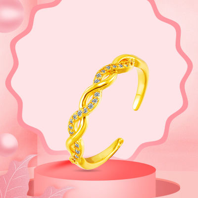 [ฟรีค่าจัดส่ง] แหวนทองแท้ 100% 9999 แหวนทองเปิดแหวน. แหวนทองสามกรัมลายใสสีกลางละลายน้ำหนัก 3.96 กรัม (96.5%) ทองแท้ RG100-184