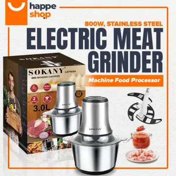 2Speeds 304Stainless Steel Electric Chopper Meat Grinder Mincer Food P