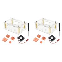 2X for 3 Case Acrylic Enclosure Transparent Shell Heatsink Screwdriver Cooling Fan for 3