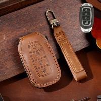 Genuine Leather Car Key Case Cover For Hyundai 3/4/5 Button Lafesta Custo 2021 Car Accessories