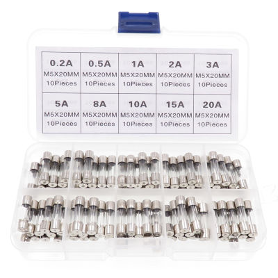 100 ชิ้นตั้ง 5x20 มม.แก้วเป่าเร็วหลอดฟิวส์คละชุดฟิวส์แก้วเป่าเร็ว 10A-20A-Tutue Store