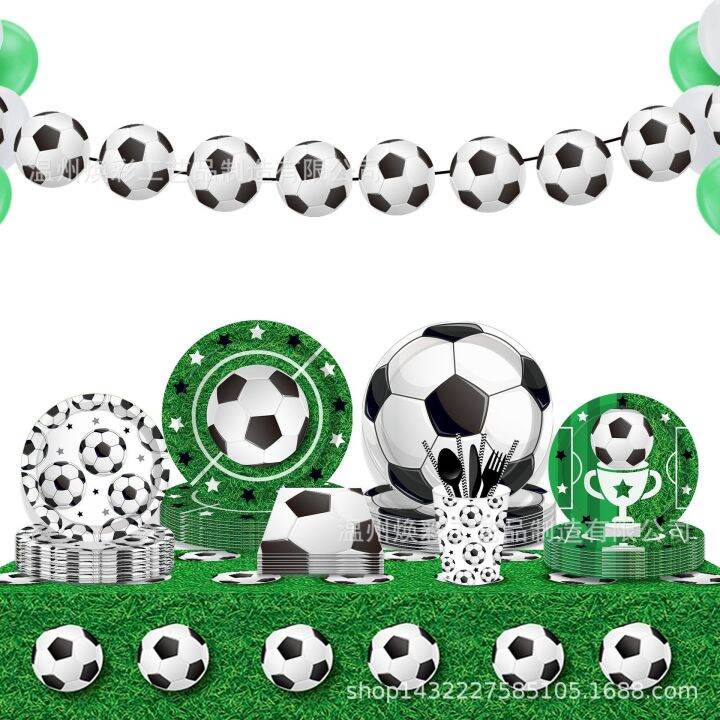 cw-football-birthday-disposable-tablecloth-tableware-sets-kids-boys-happy-soccer-supplies