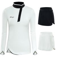 Women Shorts Golf Skirt Sets Spring Autumn Sportswear Long Sleeve Shirts Ladies Slim Badminton Sports Apparels