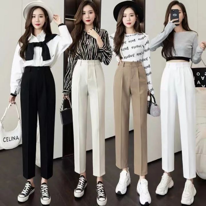 Down Cotton Pants Women 2023 Winter New High Waist Slim Middle Aged Mothers  Trousers Female Large