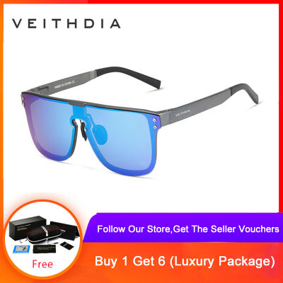 VEITHDIA แว่นกันแดด Polarized แว่นตากันแดด แว่นโพลาไรซ์ สไตล์วินเทจแนวย้อนยุค สำหรับผู้ชาย -  6881