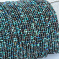 Natural Nice Color Veins Chrysocolla Faceted Round Beads 2mm