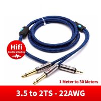 AA Hifi 3.5Mm To Dual 1/4 Inch Mono TS 6.35Mm Male Audio  For Mixing Console Amplifier Home Stereo S Y Splitter Cords