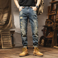 New Polying Jeans MenS Straight Junction Spring Trousers Retro Old Hoe Handsome Beggar Tide Brand Pants And