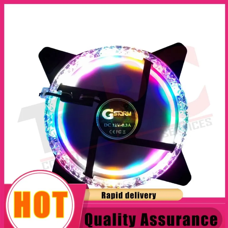 Gstorm Rainbow RGB Dual Ring Led Fan 7 Color Case Cooling Fan