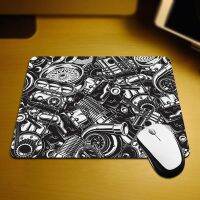 【lz】❍  Non-Slip Rubber Gaming Mouse Pad Padrão Automóvel Peças do carro Preto e Branco Auto Automotive 9.5x7.9 Polegada