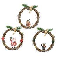 Lighted Christmas Wreath Miniature Mini Christmas Garland Wreath With Light Battery Powered Hangable Decors Party Supplies