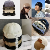 Topi Bonnet หมวกทรงถั่ววินเทจสำหรับผู้ชายหมวกแตงโมปักลายตัวอักษรฉลาม Unisex แฟชั่นกลางแจ้งหมวกบีนนี่ลำลองย้อนยุคผ้าฝ้ายแท้สำหรับผู้หญิง