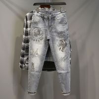 【YD】 Youth Denim Designer Printing Hot Men Jeans Pants Male