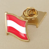 Austria Austrian Flag Crystal Drop Rubber Badge Brooch Flag Brooch of the World All-metal Brooch Copper Brooch Collection