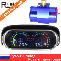 2 In 1 Car Digital Water Temperature Gauge Voltmeter Celsius Temp Meter With Sensor Water Temp Joint Adapter From Russia