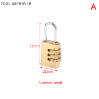 TOOL IMPROVER ทองเหลือง MINI 3/4หลักหมายเลขรหัสล็อคชุดล็อคสำหรับกระเป๋าเดินทาง