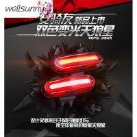 Wellsunny 2สี Lampu Belakang ไฟท้าย Basikal ตำรวจไฟกระพริบสีแดงสีน้ำเงิน USB ชาร์จขี่จักรยาน