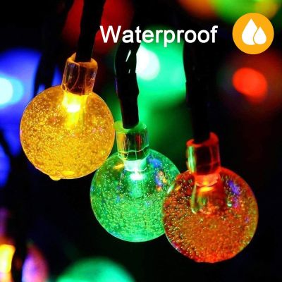 Holiday Lighting Led Solar String Fairy Lights Bubble Crystal Ball 5M7M Outdoor Lamp For Garlands Christmas Wedding Party Decor