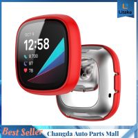 เคสป้องกันแบบเต็มหน้าจอที่ครอบเข้ากันได้สำหรับ Fitbit Versa3 Sense Smart Watch