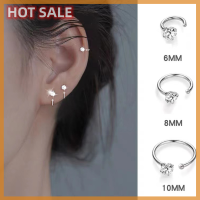 ???Zhonghua1ต่างหูเจาะสเตนเลสสตีล CZ 1ชิ้นแกนต่างหูเกลียวกระดูกอ่อนกระดูก Tragus Daith Rook ต่างหูห่วงผู้หญิงอัญมณีประดับร่างกาย