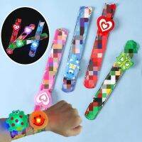 5PCS LED Glowing Slap Bracelets Toy Treat Kid Birthday Giveaways Children Party Favor Kindergarten Present Guest Invitation Gift