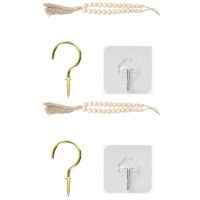 【CW】 Curtain Tiebacks Tie Holdbacks Bead Wood Backs Rustic Window Ties Tieback Rope Curtains Drape Draperies Drapery Drapes