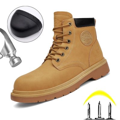Work Shoes Men Sneakers Lightweight Steel Toe Boots Lightweight Safety Shoes Boots Anti-Puncture Indestructible Shoes
