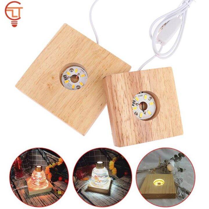 yf-7cm-wood-dispaly-base-glass-resin-ornament-night-lamp-rotating-display