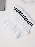 6 Pairs Womens Mid-Tube Socks Solid Colour Autumn Winter Breathable Comfortable Sport Sweat Absorbent Man And Womens Socks