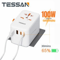 100W International Universal Travel Adapter with USB Type-C Fast Charging,Universal Travel Adapter with USB C Ports ,Type C Adaptor Universal Adapter, Worldwide Travel Adapter, All-in-one Outlet Adapter Converter SG USA to Europe UK EU AUS (Type C/G/A/I)