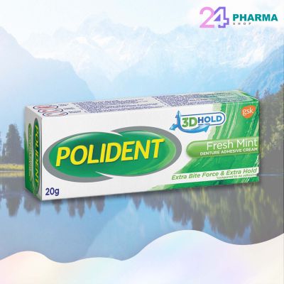 POLIDENT Fresh Mint Cream 20/60g โพลิเดนท์ ครีมติดฟันปลอม สูตรกลิ่นมิ้นท์