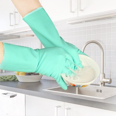 Household Kitchen Washing Laundry Household Cleaning Gloves To Protect Hands Natural Latex Smart Anti-slip Gloves Dishwashing Safety Gloves