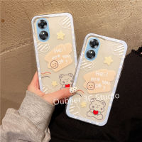 ปลอกเคส OPPOA38 OPPO A38 4G เคสโทรศัพท์การออกแบบใหม่ร้อนแรงความคิดสร้างสรรค์เยาวชนน่ารักการ์ตูนหมีซิลิโคนใสกันกระแทกบางเฉียบโทรศัพท์มือถือปกอ่อน Case 2023