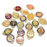 【CW】┋♈  20 Pieces 2.5CM Benedict Hole Side Catholic Medals Favor Gifts Religious Many Colors Can Choose