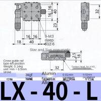 XY-Axis Displacement Platform การปรับจูนแบบแมนนวล LX40-L Precision Optical Moving Cross Slide Table