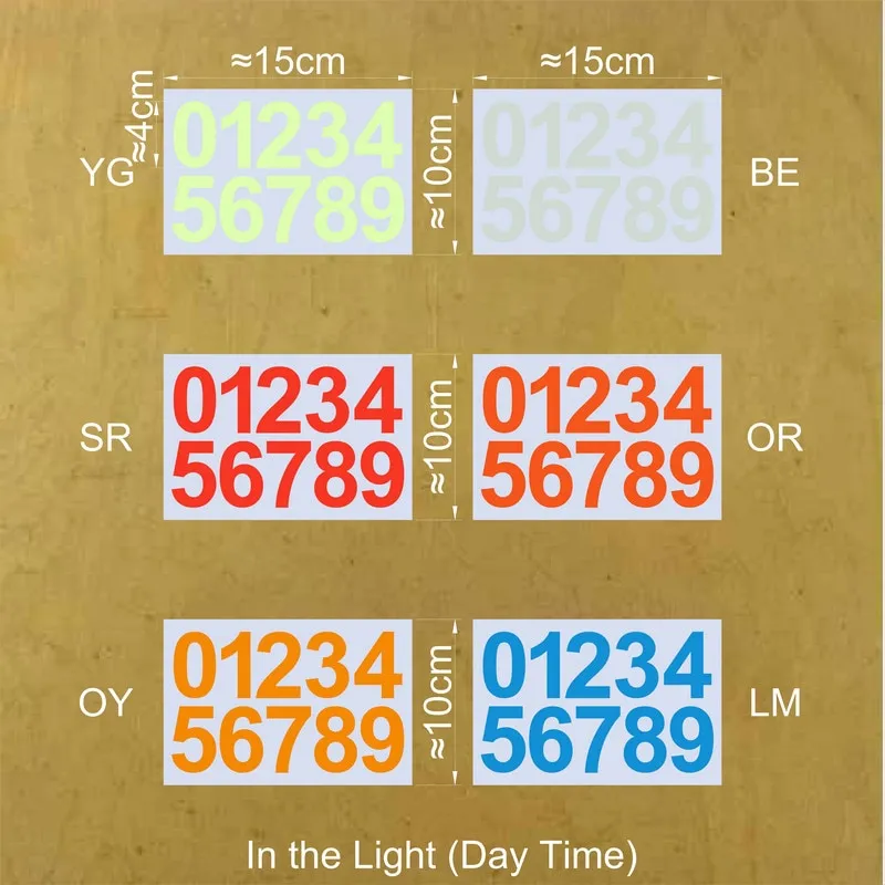 Glow in Dark Number Sticker Luminous Digits Stickers Car Temporary Paking  Phone Mailbox Tag Drawer Sign