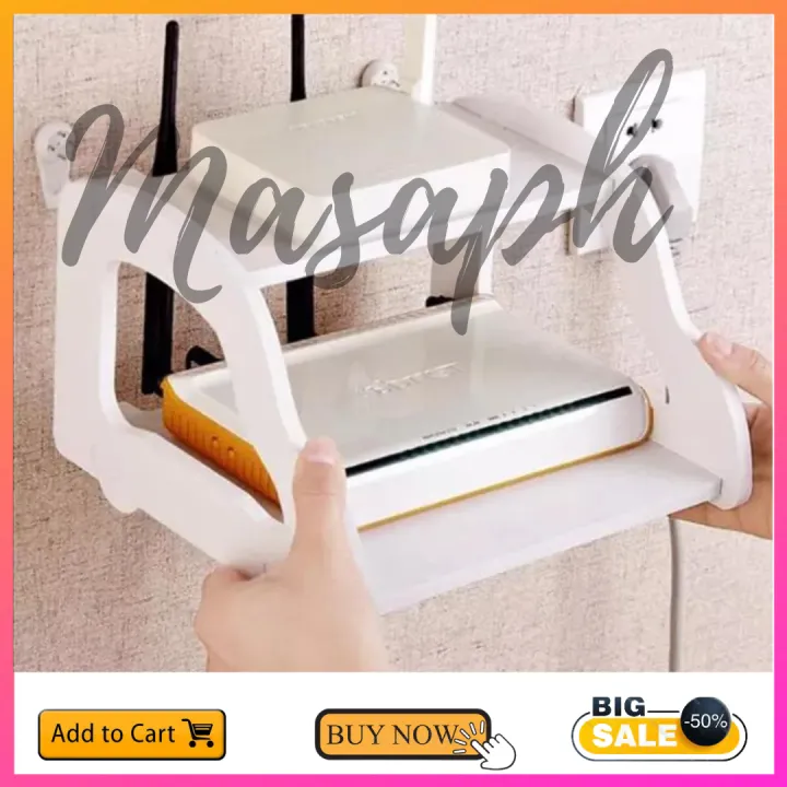 Storage Rack Display Holder Double Floating Wall Mount Shelf Wood Desk