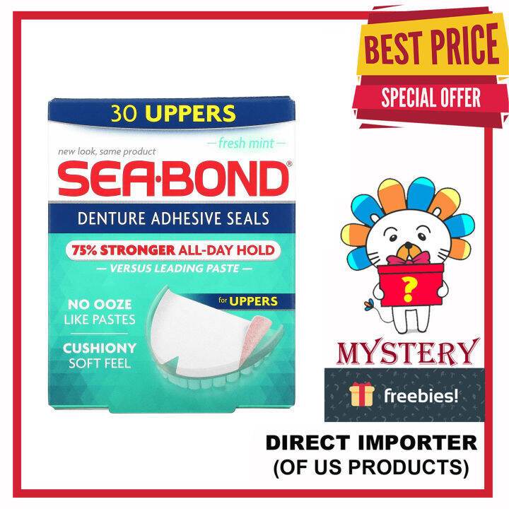 SeaBond, Denture Adhesive Seals, Fresh Mint, 30 Uppers Lazada PH