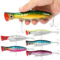 ☂㍿ 12cm 42g Big Popper Hard Lure 6Colors Topwater Floating Fishing Lures Crankbait Minnow Swimming De Peche Wobbler Sea Fishing