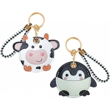 Cute Cartoon Bear Leather KeyRing For Apple Airtag GPS Case