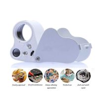 เครื่องประดับ Loupe 2-เลนส์แว่นขยาย30x 60x Jewelers Eye Loupes ตัวขยายแสง Led