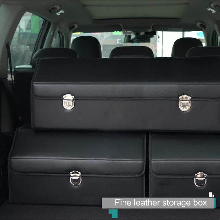 ONWRACE Car Trunk Storage Box Foldable Large Capacity Faux Leather Auto