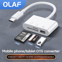 Olaf 3 In 1 Type-C อะแดปเตอร์ TF SD เครื่องอ่านการ์ดหน่วยความจำ OTG เชื่อมต่อการถ่ายโอนข้อมูลสำหรับหัวเว่ย USB Type C Cardreader